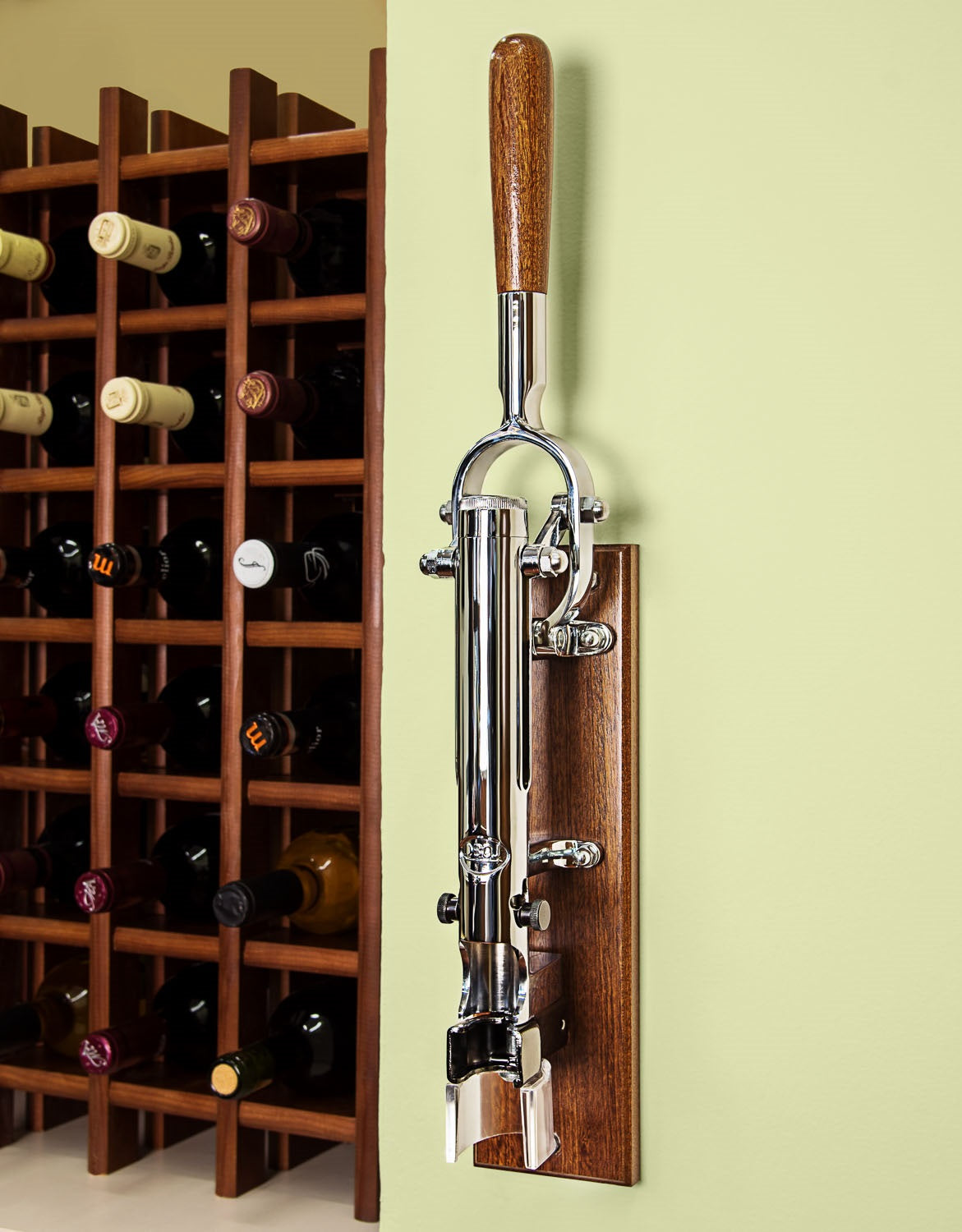 BOJ Professional Wine Opener Chrome Plated Wall Mounted Corkscrew
