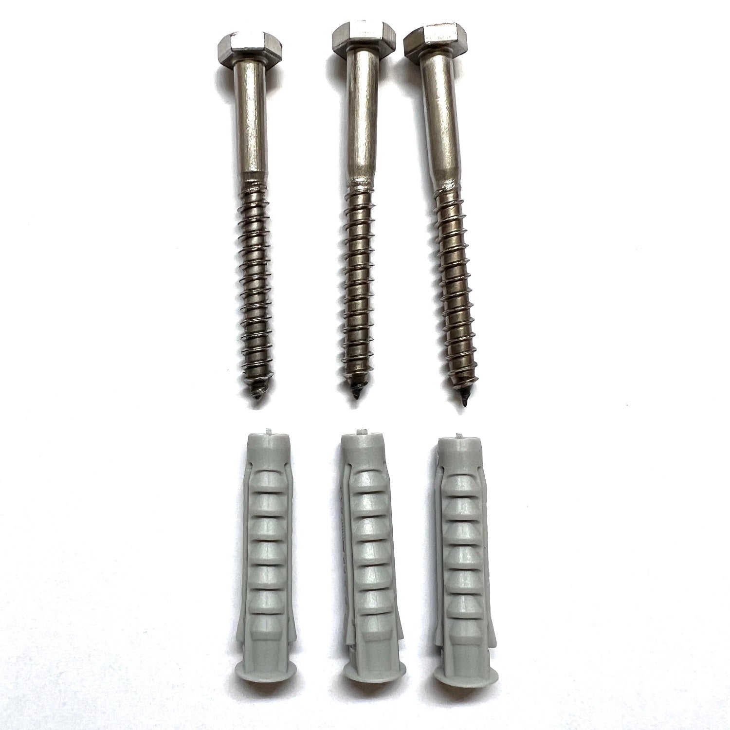 Three (3) Anchor Screws and Wall Plugs For BOJ Wall Mounted Corkscrews with Backing Board Original Part